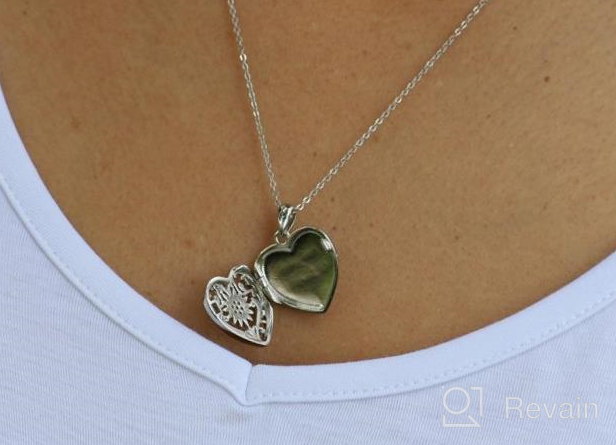 img 1 attached to 📸 Lovely 925 Sterling Silver Heart Locket Necklace - Holds 2 Pictures - For Men, Women, Girls, and Teens - Thoughtful Gift - 18''+2'' Extender review by Jenna Fonoti