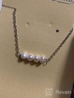 img 1 attached to Delicate Pearl Bar Choker Necklace - Petite June Birthstone Jewelry for Women, Robust Design review by Monica White