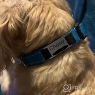img 1 attached to Personalized Red Nylon Dog Collar With Engraved Name Plate - Perfect For Large Dogs | Joytale review by Cody Michels