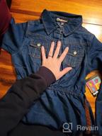 img 1 attached to Stylish Dollhouse Girls’ Dress: High-Low Belted Chambray Denim Dress with Short Sleeves review by Allison Carpenter
