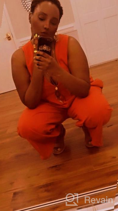img 1 attached to Comfortable Chiffon Sleeveless Jumpsuits for Women with Pockets 💃 - Tank Top and Wide Leg Long Pants Jumpsuit Rompers review by Adrian Ojeda