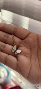 img 5 attached to Charming Golden Stainless Steel Pearl Oyster Butterfly Necklace: Fashionable Jewelry for Women and Girls