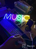 img 1 attached to LED Neon Music Sign For Wall Decor - Colorful Letters Light Up Aesthetic Room Decoration For Bedroom, Game Room, Club Bar And Party review by Craig Galante