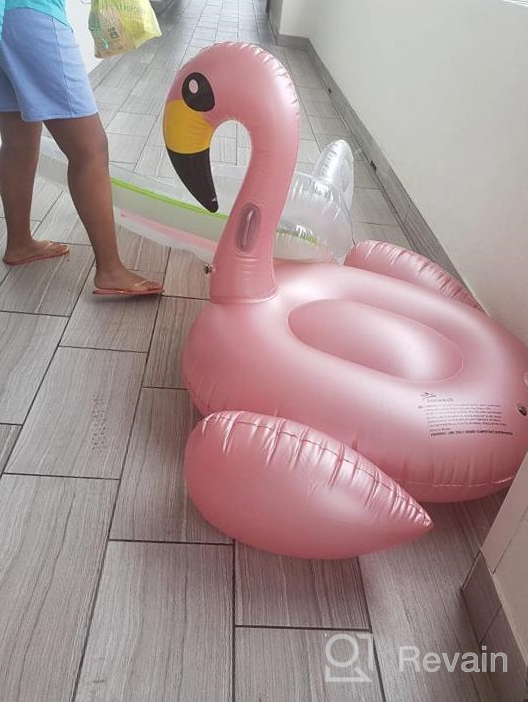 img 1 attached to Jasonwell Flamingo Pool Float: Giant Inflatable Raft With Fast Valves For Summer Beach And Swimming Fun. Perfect Pool Floatie Lounge For Adults And Kids, Ideal For Party Decorations And Toys. review by Dan Quiceno