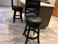 img 1 attached to Indoor Living Meeker X Back Swivel Stool, 30" Bar Height, Natural Finish With Beige Fabric Seat By DTY review by Paul Newton