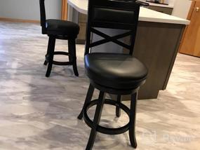 img 6 attached to Indoor Living Meeker X Back Swivel Stool, 30" Bar Height, Natural Finish With Beige Fabric Seat By DTY