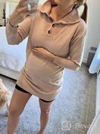 img 1 attached to KIRUNDO 2023 Fall Winter Women'S Long Sleeve Turtleneck Sweater Dress Button Down Solid Lapel Knit Mini Pullover Dresses review by Carmen Rosean