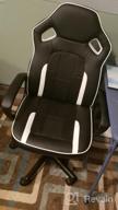 img 1 attached to JUMMICO Gaming Chair Ergonomic Executive Office Desk Chair High Back Leather Swivel Computer Racing Chair With Lumbar Support (White) review by Joshua Ford