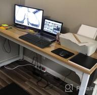 картинка 1 прикреплена к отзыву Modern Oak+White Computer Desk With Thick Tabletop For Home Office, Writing, And Gaming - NSdirect 63 Workstation With Sturdy Steel Legs And Stylish Finish от Paul Randall