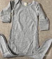 img 1 attached to Cozy And Comfortable: OPAWO Cotton Sleeper Gown For Newborns With Mitten Cuffs review by Brion Pine