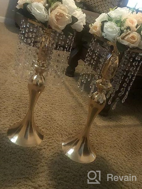 img 1 attached to 2 Pcs Silver Wedding Centerpieces - 13.8In/35Cm Tall Artificial Flower Arrangements For Anniversary Ceremony Party Hotel Decor review by Leslie Smith