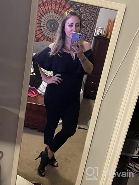 img 1 attached to Chic Off-Shoulder Ruffle High-Waisted Jumpsuit For Women By Verdusa review by Myrv Santamaria