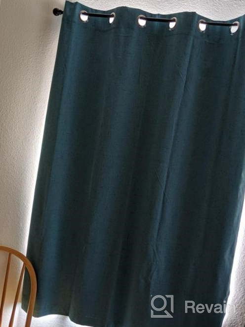 img 1 attached to H.VERSAILTEX 100% Blackout Curtains For Bedroom Thermal Insulated Linen Textured Curtains Heat And Full Light Blocking Drapes Living Room Curtains 2 Panel Sets, 52X84 - Inch, Teal Blue review by Megan Edwards