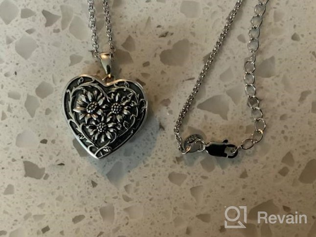 img 1 attached to Personalized 925 Sterling Silver Rose Heart Locket: Keep Your Loved Ones Close with a Customized Photo Inside review by Karen Smith