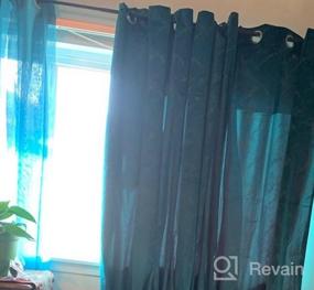 img 7 attached to Add Classic Elegance To Your Home With Teal Velvet Blackout Curtains - Insulated, High-End Vintage Decor For Your Living Space!