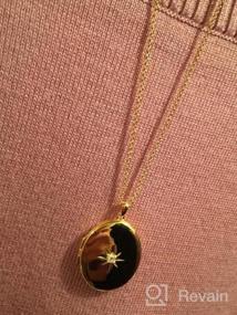 img 5 attached to Personalized Solid Gold And Gold-Plated Oval Locket Necklace With Picture Holder - Choose From Sunflower Or Starburst Design - SOULMEET 10K, 14K, 18K - Perfect Gift