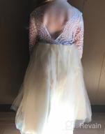 img 1 attached to Stunning Flower Girls Lace V Back Straight Tutu Tulle Maxi Dress for Party & Pageants with Long Sleeves & Pearl Headband review by Brian Shakey
