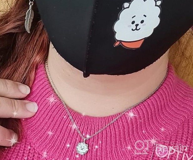 img 1 attached to 🎵 Stylish Kpop BTS Necklace: Perfect Bangtan Boys Jimin JIN JK JHOPE SUGA V RM Merchandise for Army Gift review by Matt Heringer