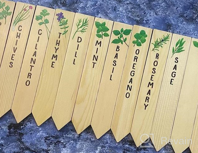 img 1 attached to 12-Pack Re-Usable Wooden Plant Labels - Perfect For Indoor/Outdoor Kitchen Herbs Garden Gifts review by Liz Taylor