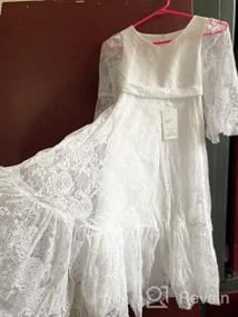 img 6 attached to CQDY Lace Flower Girl Dress: Elegant White Ivory Long Sleeve Dress for Wedding - Sizes 2 to 15T