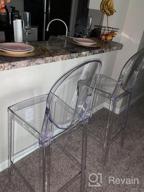 img 1 attached to Set Of 2 Modern Contemporary Clear Bar Stools With Oval Back And Armless Design, 30-Inch Seat Height - Polycarbonate Transparent Material review by Robert Dingaling
