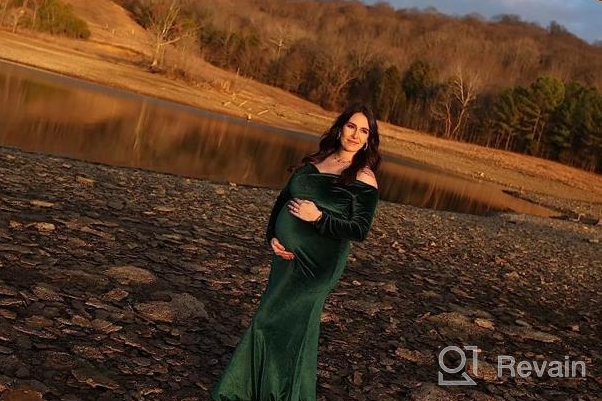 img 1 attached to Capture Beautiful Memories With JustVH Velvet Maternity Photography Dress review by Asia Newell