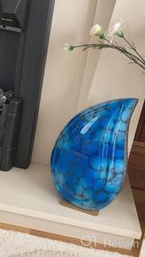 img 5 attached to Starry Sky Teardrop Urns: Elegant Funeral Urns For Ashes - Engraved Aluminum For Adults - Stunning Display Burial At Home Or Columbarium Niche