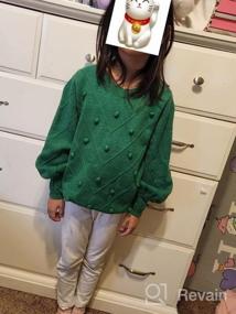 img 7 attached to Arshiner Kids Girls Crew Neck Lantern Sleeve Sweater Pullover Outwear 5-13 Years