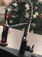 картинка 1 прикреплена к отзыву Коммерческий кухонный смеситель без содержания свинца Friho - матовый никель и матовая черная нержавеющая сталь с одной ручкой, выдвижной пружинной штангой, раковиной от Jason Nguyen