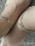 img 1 attached to 14K Gold Plated Ankle Bracelets For Women - Dainty Layered Figaro Chain CZ Initial Anklet Set Jewelry Gifts For Women Teen Girls review by Danielle Nosbush