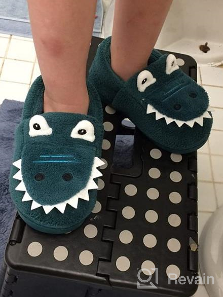 img 1 attached to Dinosaur Slippers: Stylish Boys' Shoes for Toddlers' Indoor Bedroom Comfort review by Lamont Wilson