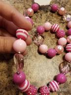 img 1 attached to Stunning Glitter Heart Chunky Bubblegum Bead Necklace & Bracelet Set: Gorgeous Fashion Jewelry with Gift Box from vcmart review by Sarita Smith