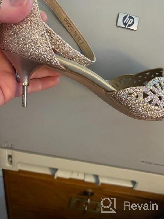 img 1 attached to Women'S IN2 Candice Rhinestones Sequins Low Kitten Heels Pumps Dress Evening Shoes Bridal Bride Wedding review by Jonathan Yang