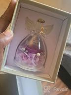 img 1 attached to Romantic Gifts For Mom: Pink Rose Flower In Glass Angel Figurines - Perfect Birthday And Valentine'S Day Gift For Women, Angelic Roses For Her, Best Friend, And Loved Ones review by Emmanuel Pictorial