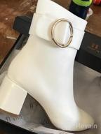 img 1 attached to IDIFU Women'S Pointed Toe Ankle Boots With Chunky Heel And Metal Ring Zipper - Half Size Up Recommended review by James Bartels