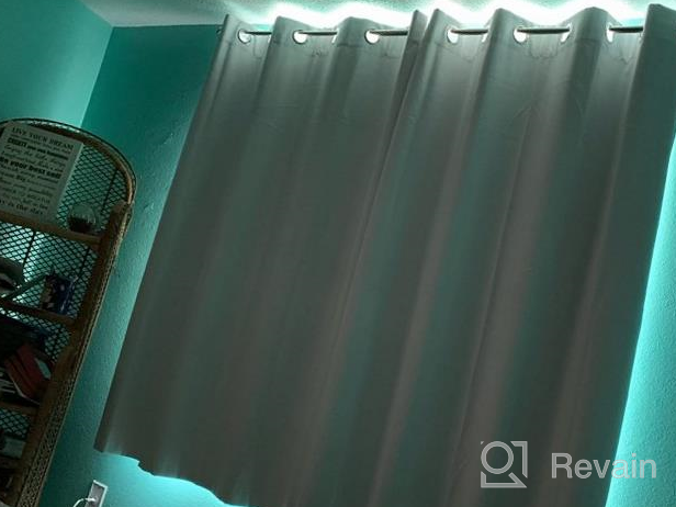 img 1 attached to Extra Wide Thermal Insulated Grey Grommet Curtain Drapes For Living Room/Sliding Glass Door - 100% Blackout Linen Look Patio Door Curtain 84 Inches Long Primitive Window Treatment Decoration review by Danny Nedumaran