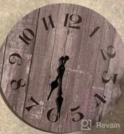 картинка 1 прикреплена к отзыву Шикарные и элегантные серые деревянные настенные часы в стиле ретро - бесшумный нетикающий кварц для безмятежного домашнего декора (размер 10 дюймов) от Chris Martin