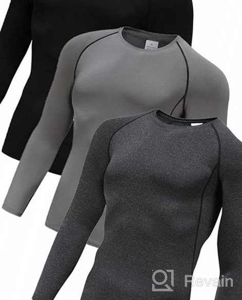 img 1 attached to Stay Cool And Compressed: Men'S 3-Pack Of Dry Sport Baselayer Long Sleeve T-Shirts review by Adam Rossi