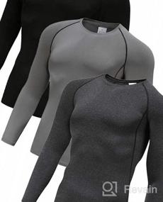 img 8 attached to Сохраняйте прохладу и сжатость: комплект из трех сухих спортивных футболок с длинным рукавом для мужчин
