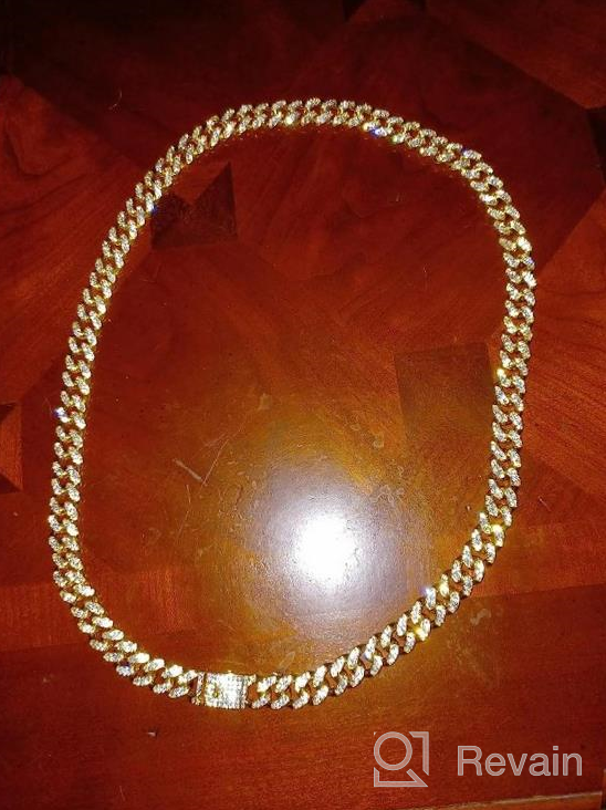 img 1 attached to Cuban Link Dog Collar - Elegant Silver Metal Chain Collar For Dogs And Cats With Diamond Accents - Available In Multiple Sizes review by Brian Lee