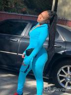 img 1 attached to XLLAIS Women High Neck Zipper Ruched Bodycon Jumpsuit Tracksuit With Thumb Hole review by Mike Krzywicki