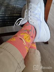 img 8 attached to Fancy Flower Print Dress Socks For Women: Colorful & Comfy Cotton Crews By HSELL - Perfect Novelty Gift