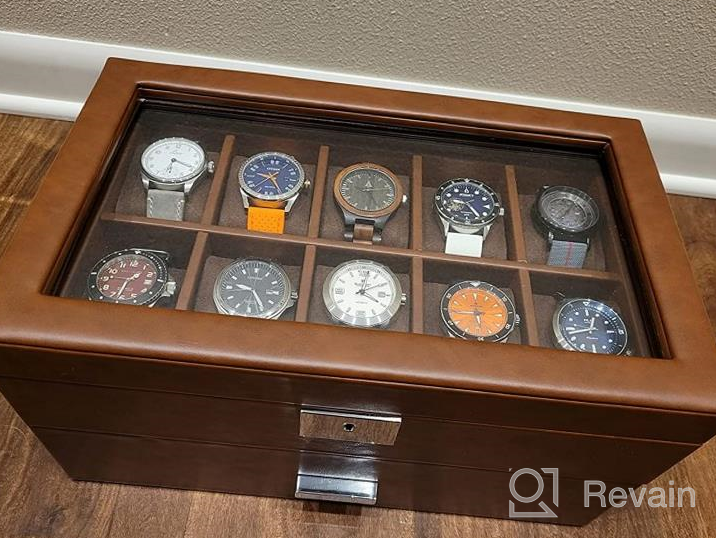 img 1 attached to Keep Your Precious Watches Safe And Organized With ROTHWELL 20 Slot Leather Watch Box - Stylish And Secure Luxury Watch Display Case For Men And Women review by Billy Ivy