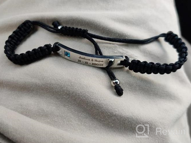 img 1 attached to 💑 Jovivi Personalized Stainless Steel Braided Rope Nameplate ID Bracelets His and Hers Matching Couples Bracelets - Perfect Valentine's Gift for Lovers review by Jim Plump