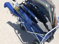 img 1 attached to Convenient And Sturdy Collapsible All-Terrain Beach Wagon - MacSports Heavy Duty Utility Cart In Blue/White review by Craig Kimball