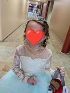 img 1 attached to Abaowedding Kids Trailing Gowns with Lace Embroidery and Sheer Long Sleeves review by Louis Alford