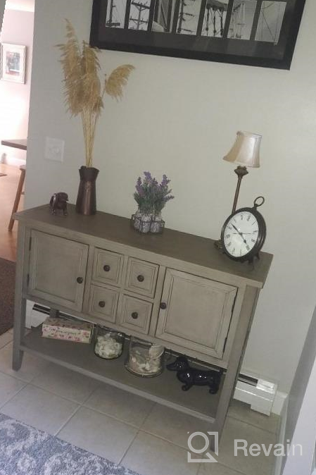 img 1 attached to P PURLOVE Console Table Buffet Sideboard Sofa Table With Four Storage Drawers Two Cabinets And Bottom Shelf (Espresso) review by Eric Salem