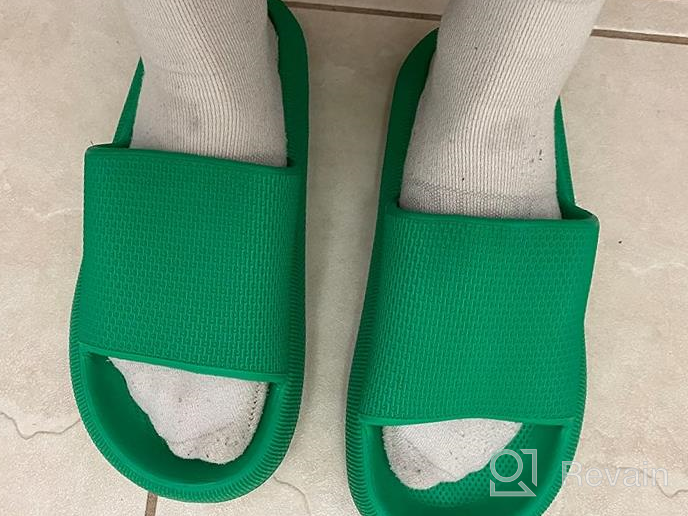 img 1 attached to Experience Ultimate Comfort With Joomra Non-Slip Pillow Slippers For Women And Men review by Solomon Inks