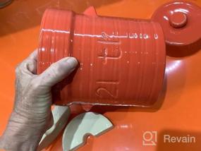img 5 attached to Razorri Comodo Ceramic Fermentation Crock - 2L Traditional Water-Sealed Jar With Glazed Weights - Perfect For Kombucha, Sauerkraut, Kimchi, Pickles (Tangerine Tango)