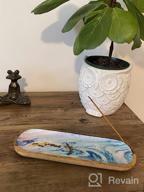 img 1 attached to Folkulture 12 Inch Mango Wood Incense Burner Holder With Green Agate - Stylish Home Décor Accessory For Insence Sticks review by Chelsea Young